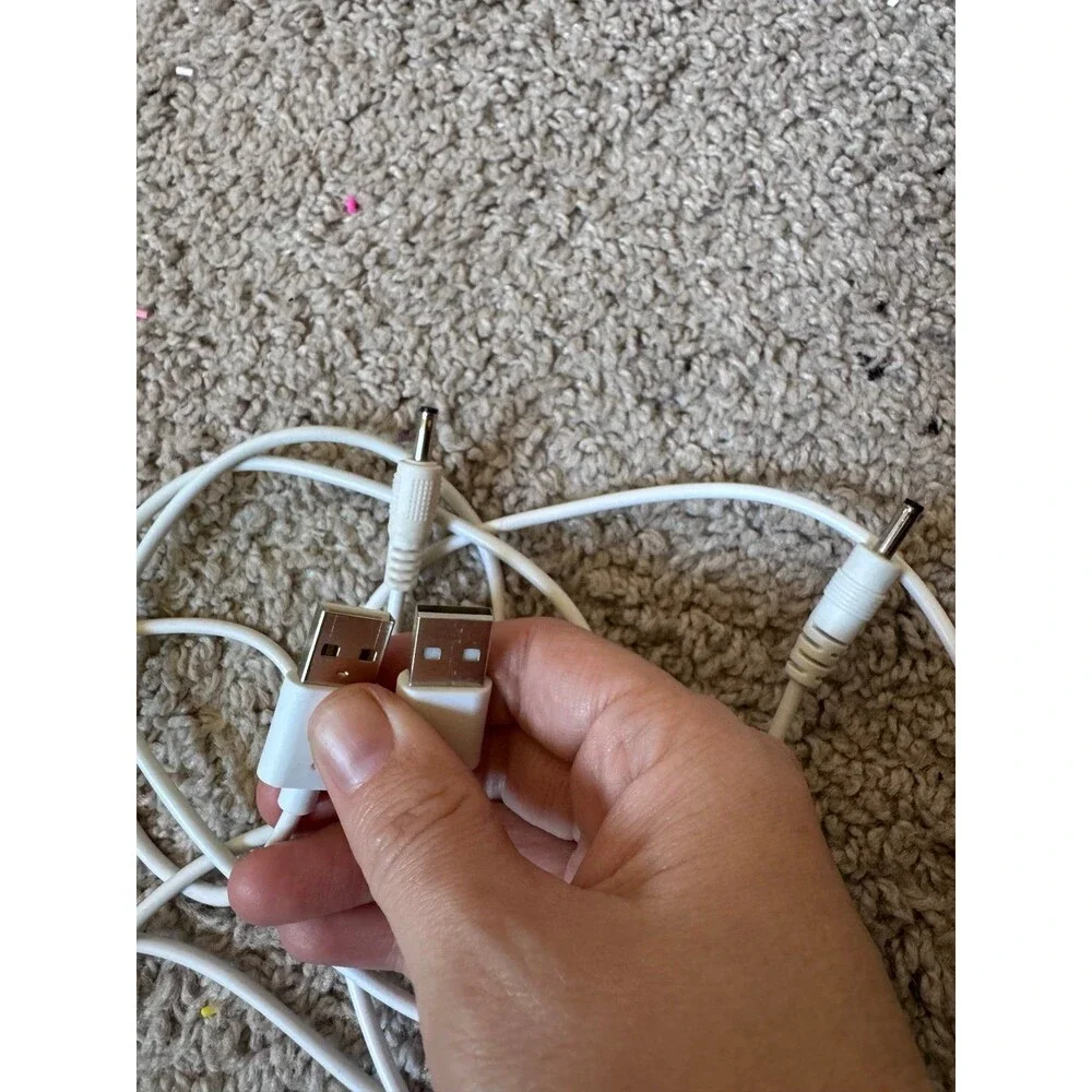 Set of 2 USB to DC Power Cable – 5V Barrel Plug – Multi-Use Charging Cable
